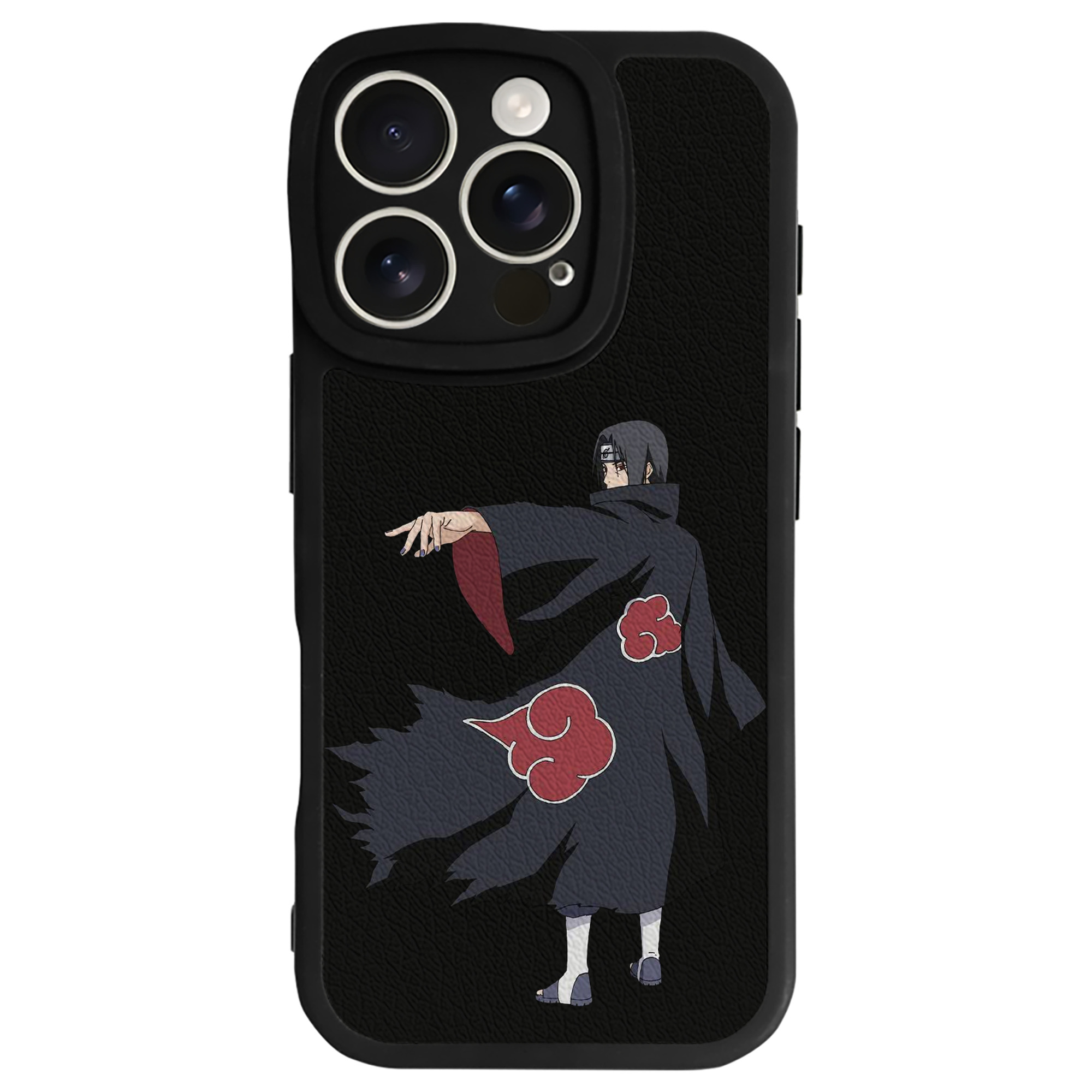 （画像用） NARUTO -ナルト- うちは イタチ Uchiha Itachi 【iPhone 16シリーズ対応】シリコンスマホケース（レザー調） 材質：シリコン
